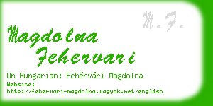 magdolna fehervari business card